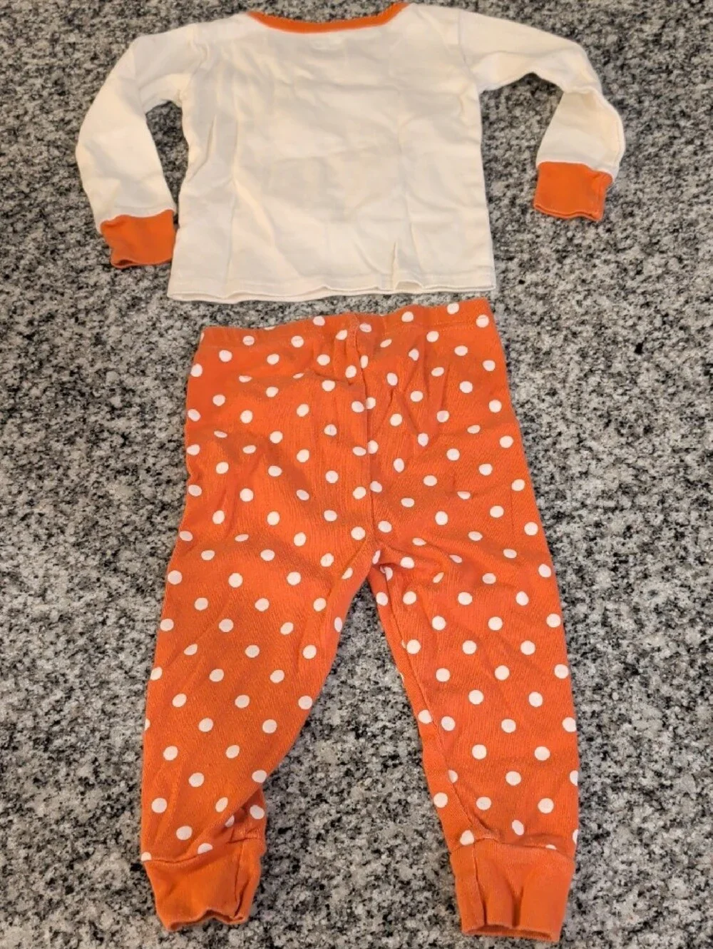 Gymboree Orange and White Pumpkin Pajama Set